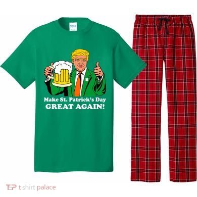 Donald Trump Make St. Patrick's Day Great Again Beer Drinking Pajama Set