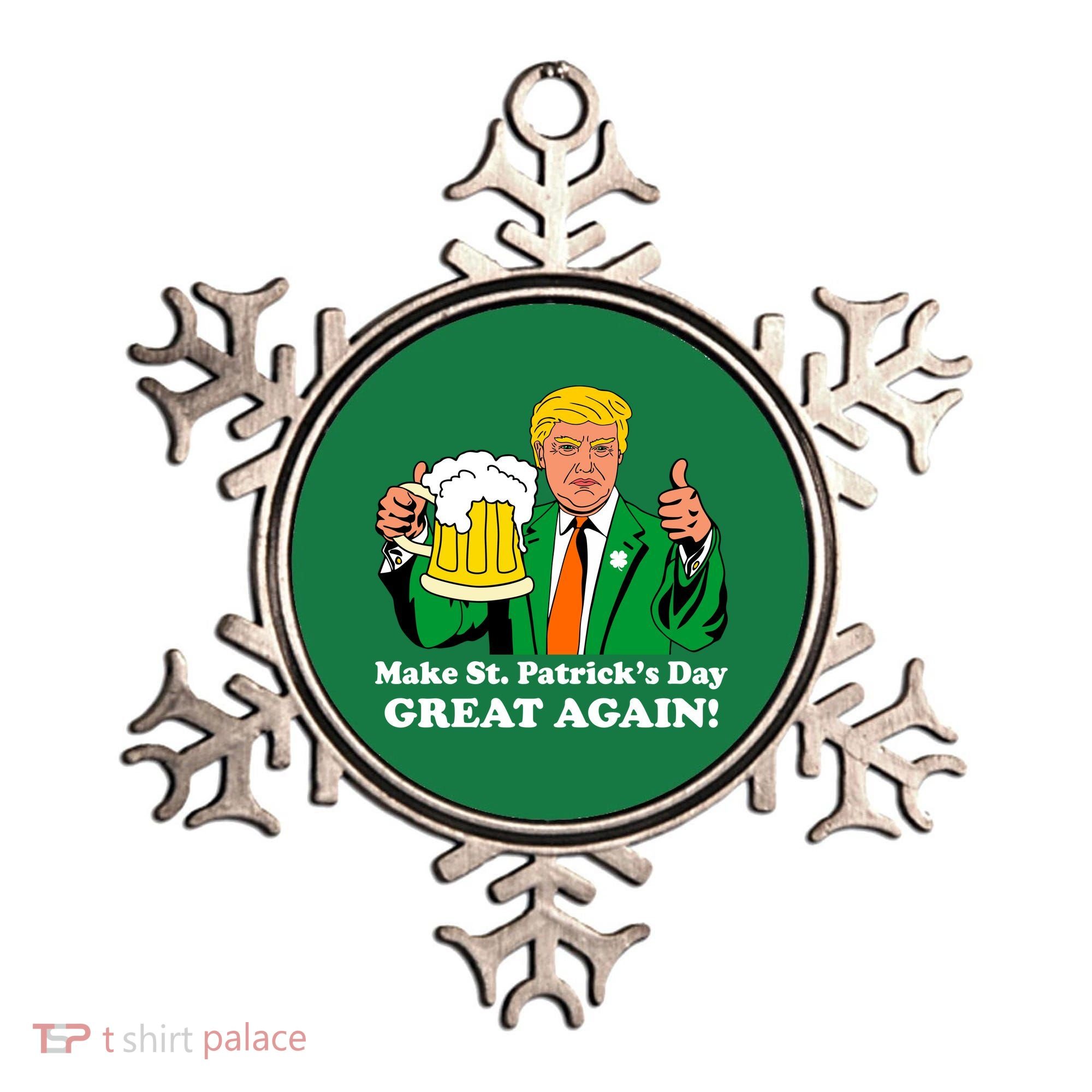 Donald Trump Make St. Patrick's Day Great Again Beer Drinking Ornament