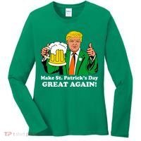 Donald Trump Make St. Patrick's Day Great Again Beer Drinking Women's Long Sleeve Shirt thumb 0