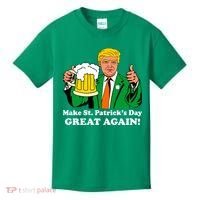 Donald Trump Make St. Patrick's Day Great Again Beer Drinking Kids T-Shirt thumb 0