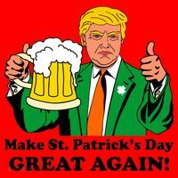 Donald Trump Make St. Patrick's Day Great Again Beer Drinking Santa Hat thumb 1