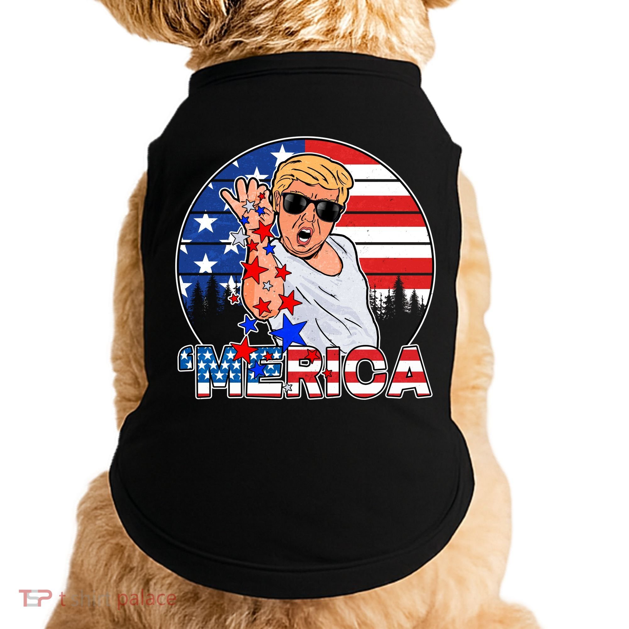 Donald Trump Merica Salt Bae Doggie Tank