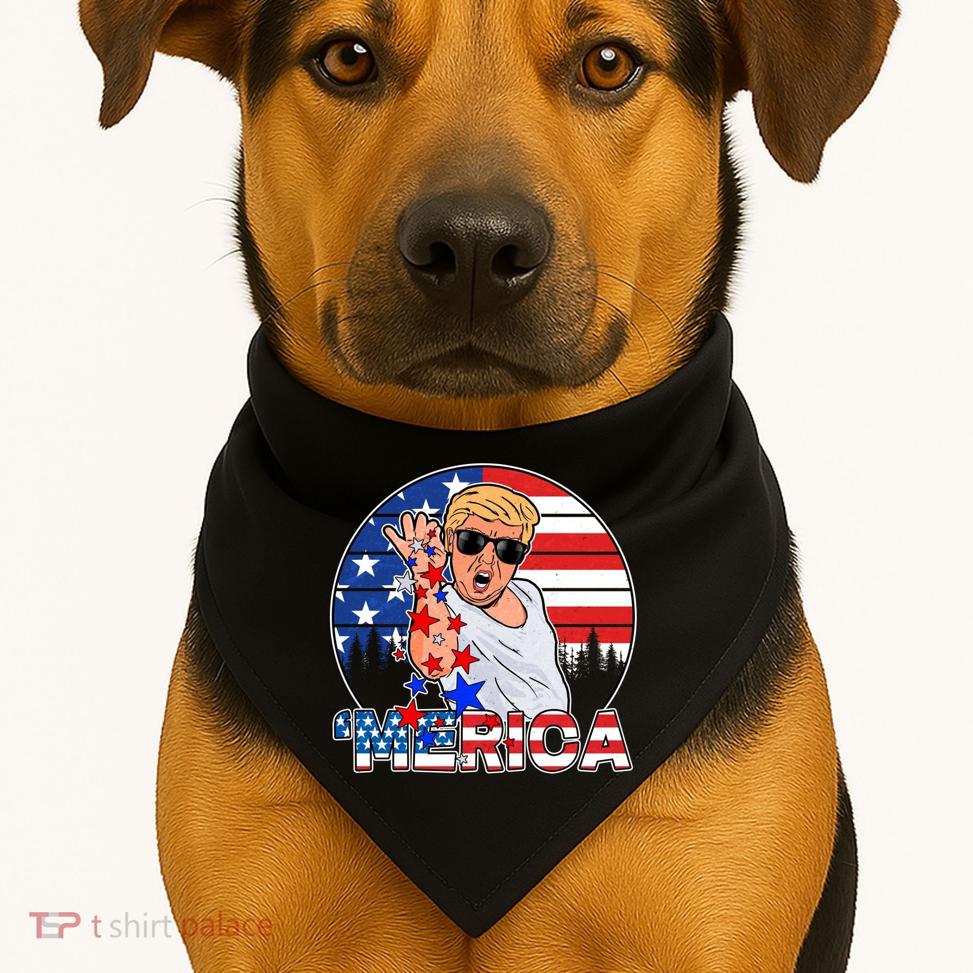 Donald Trump Merica Salt Bae USA-Made Doggie Bandana