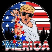 Donald Trump Merica Salt Bae Button thumb 1
