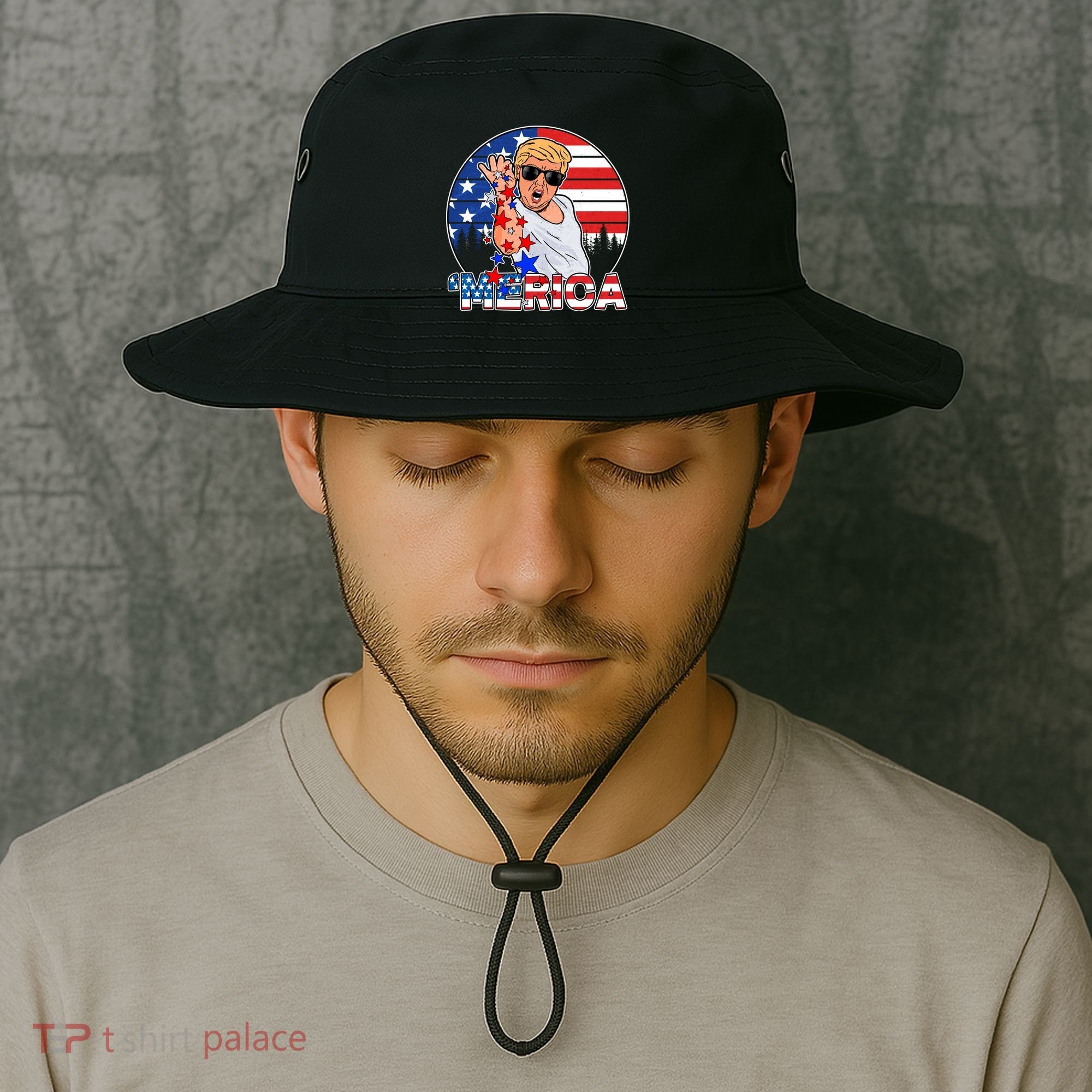 Donald Trump Merica Salt Bae Bucket Hat