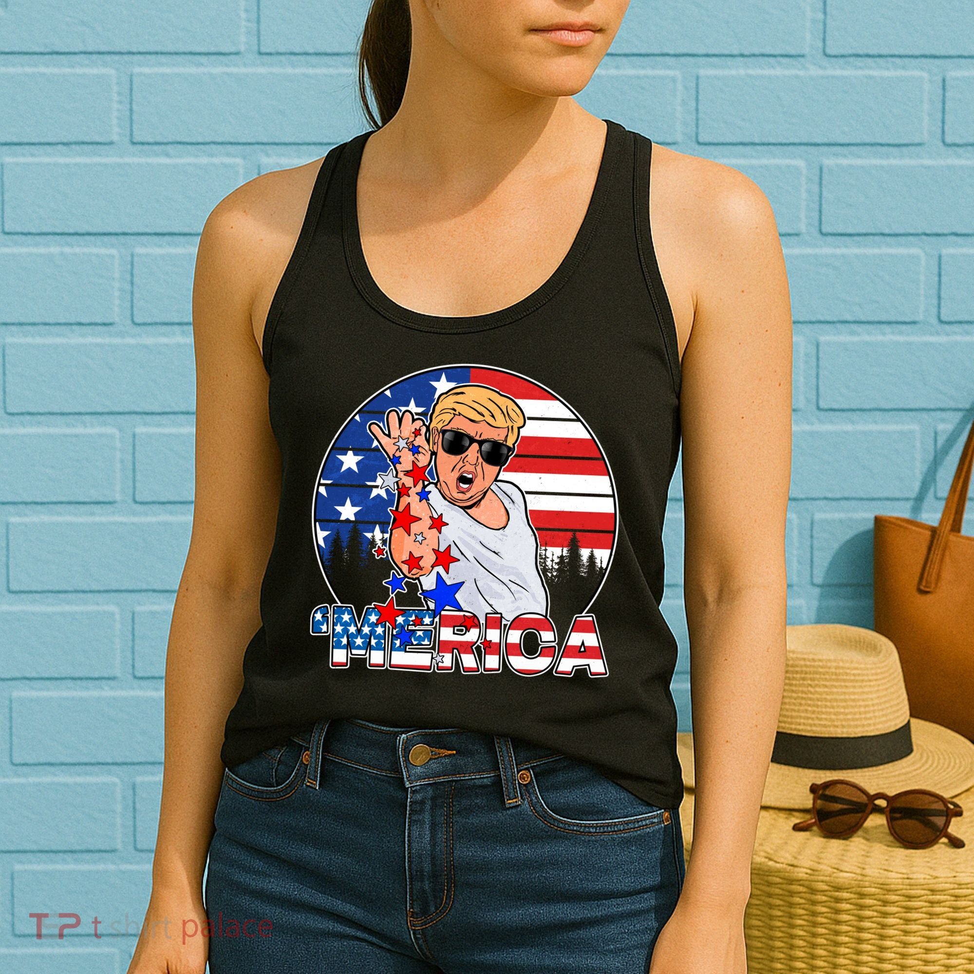 Donald Trump Merica Salt Bae Women's Tank Top