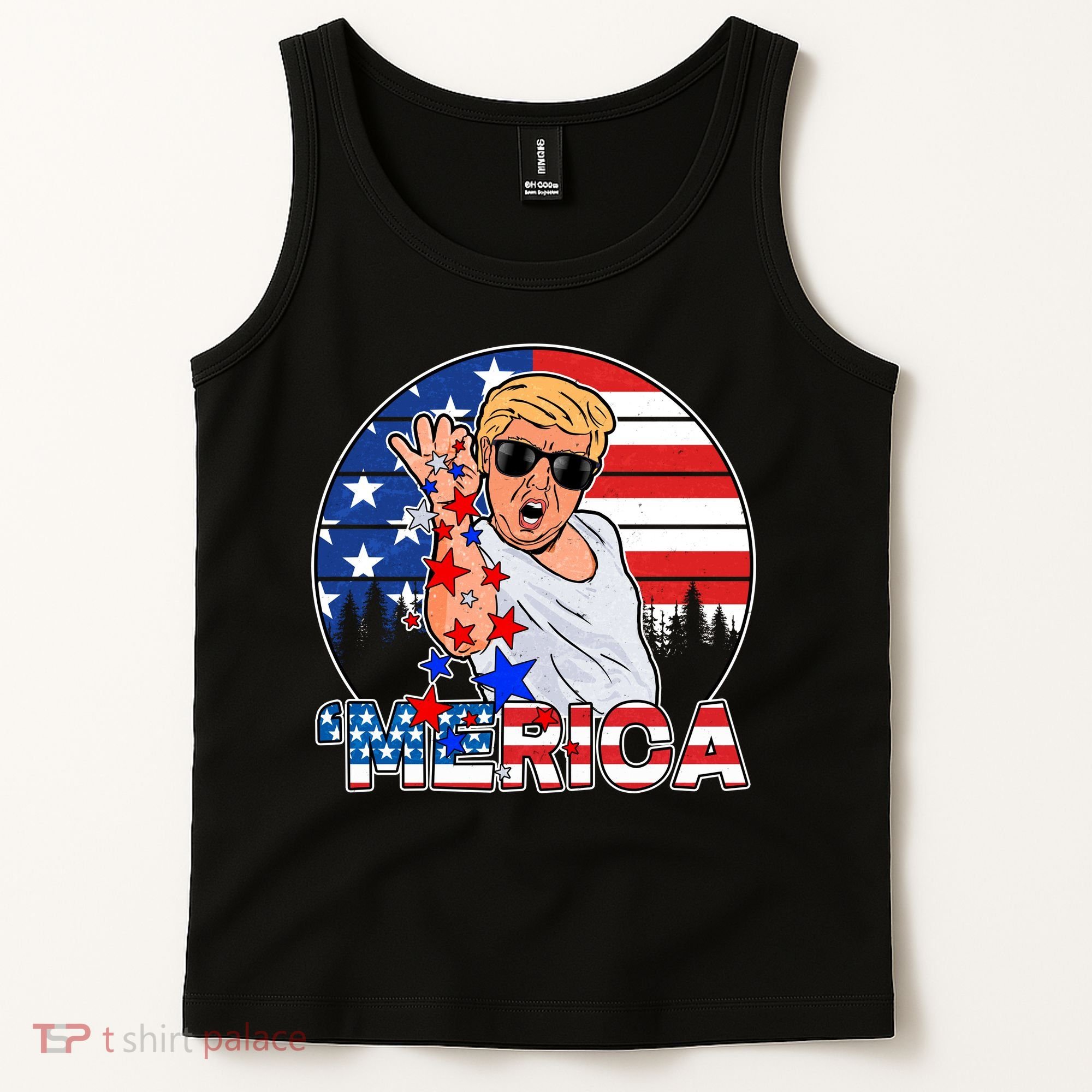 Donald Trump Merica Salt Bae Tank Top