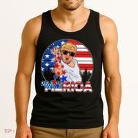 Donald Trump Merica Salt Bae Tank Top thumb 3