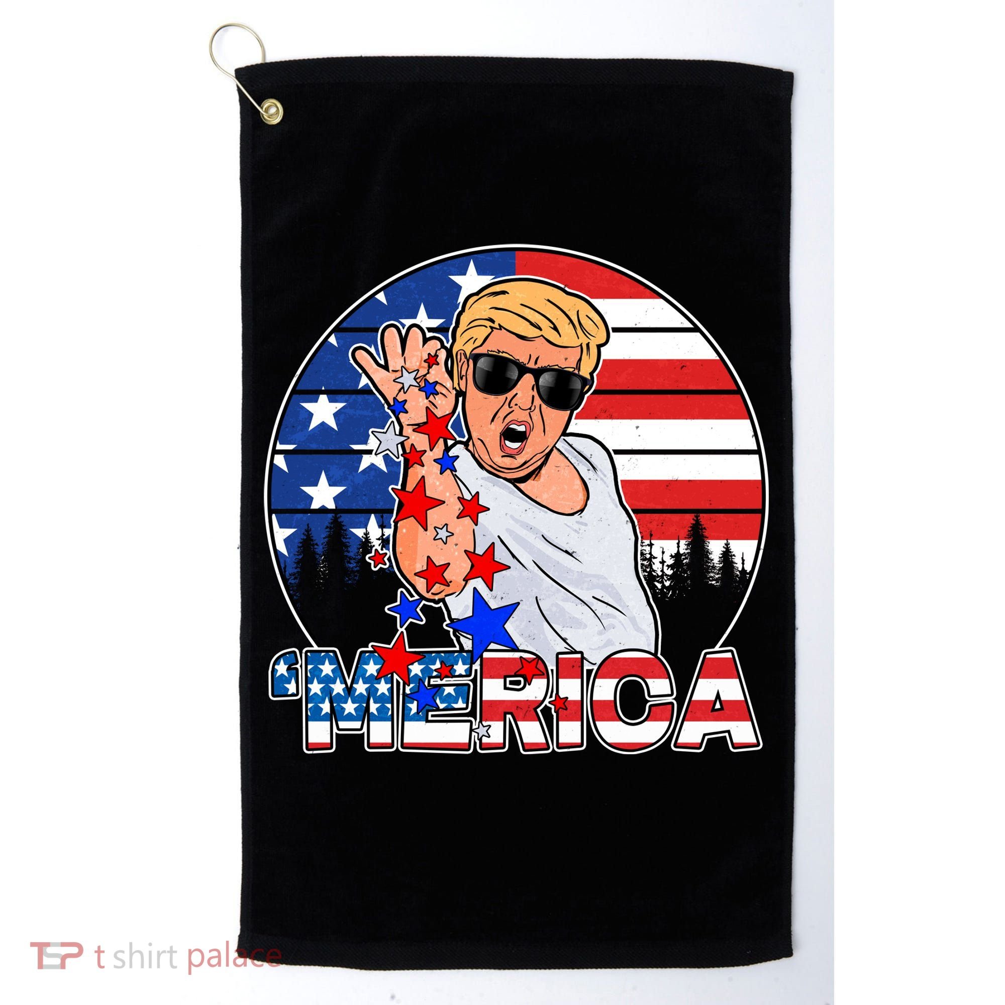 Donald Trump Merica Salt Bae Golf Towel