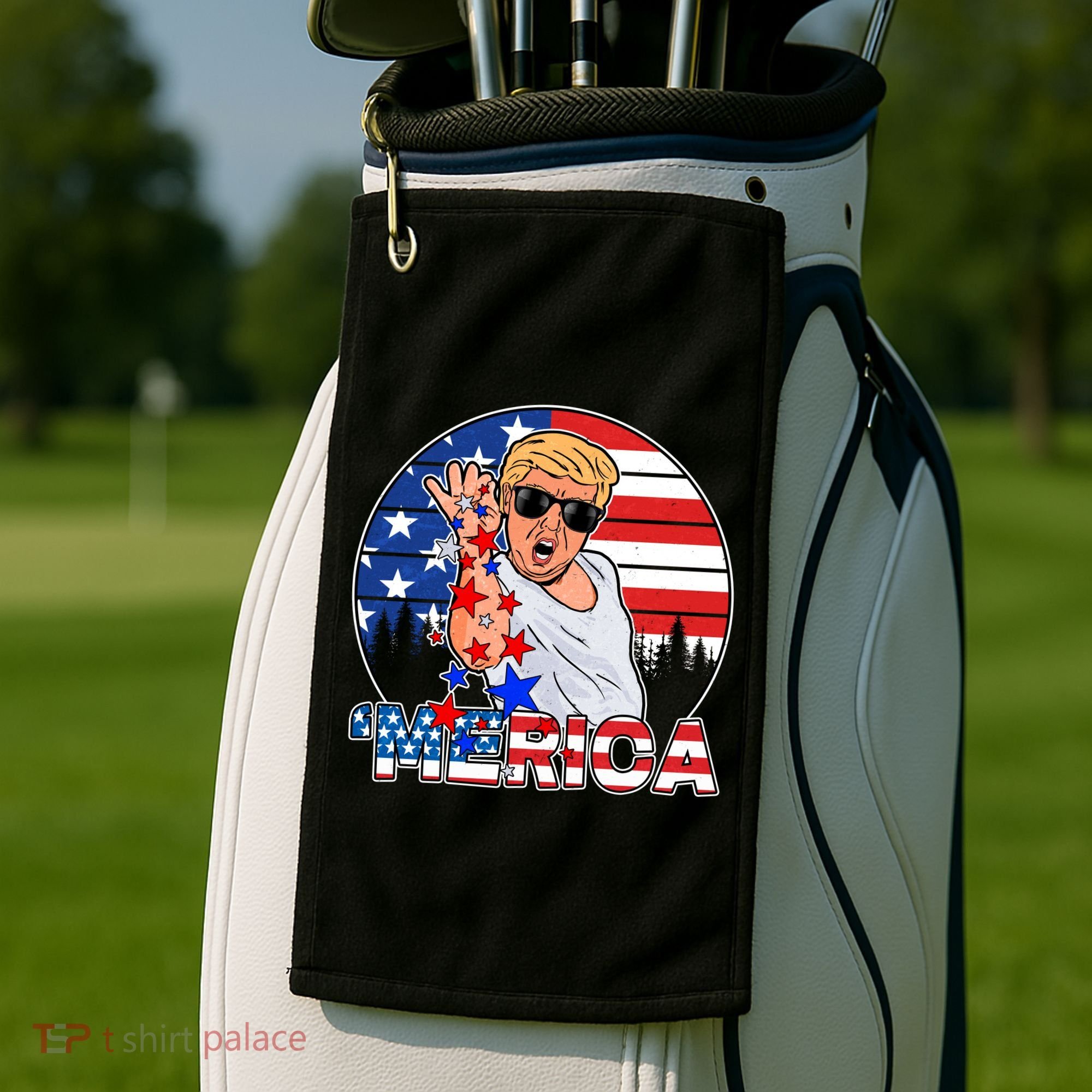 Donald Trump Merica Salt Bae Golf Towel