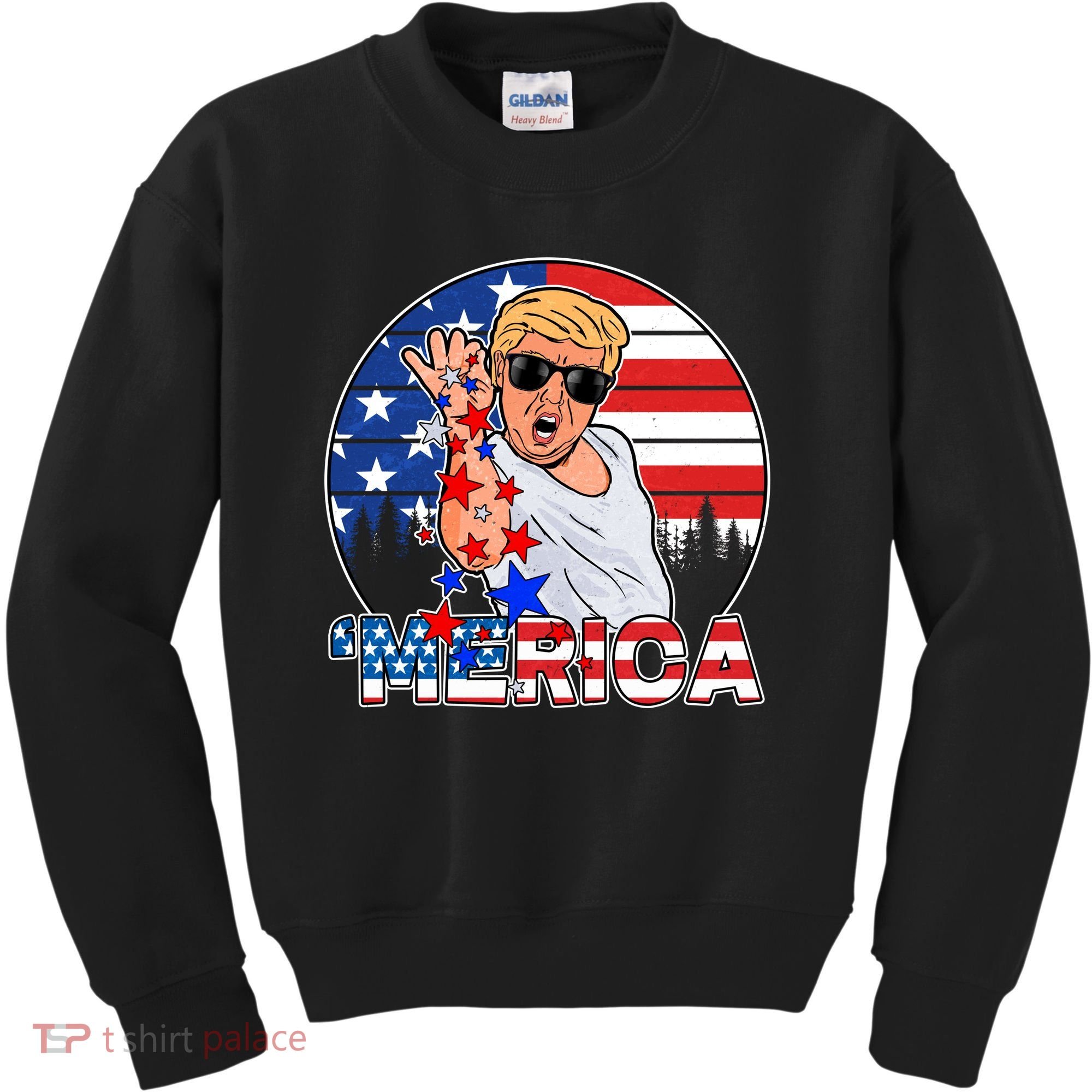 Donald Trump Merica Salt Bae Kids Sweatshirt