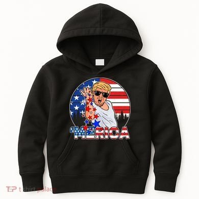 Donald Trump Merica Salt Bae Kids Hoodie