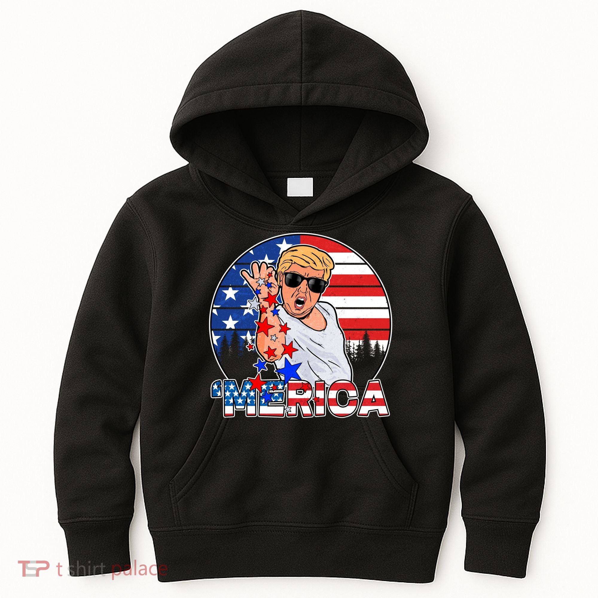 Donald Trump Merica Salt Bae Kids Hoodie