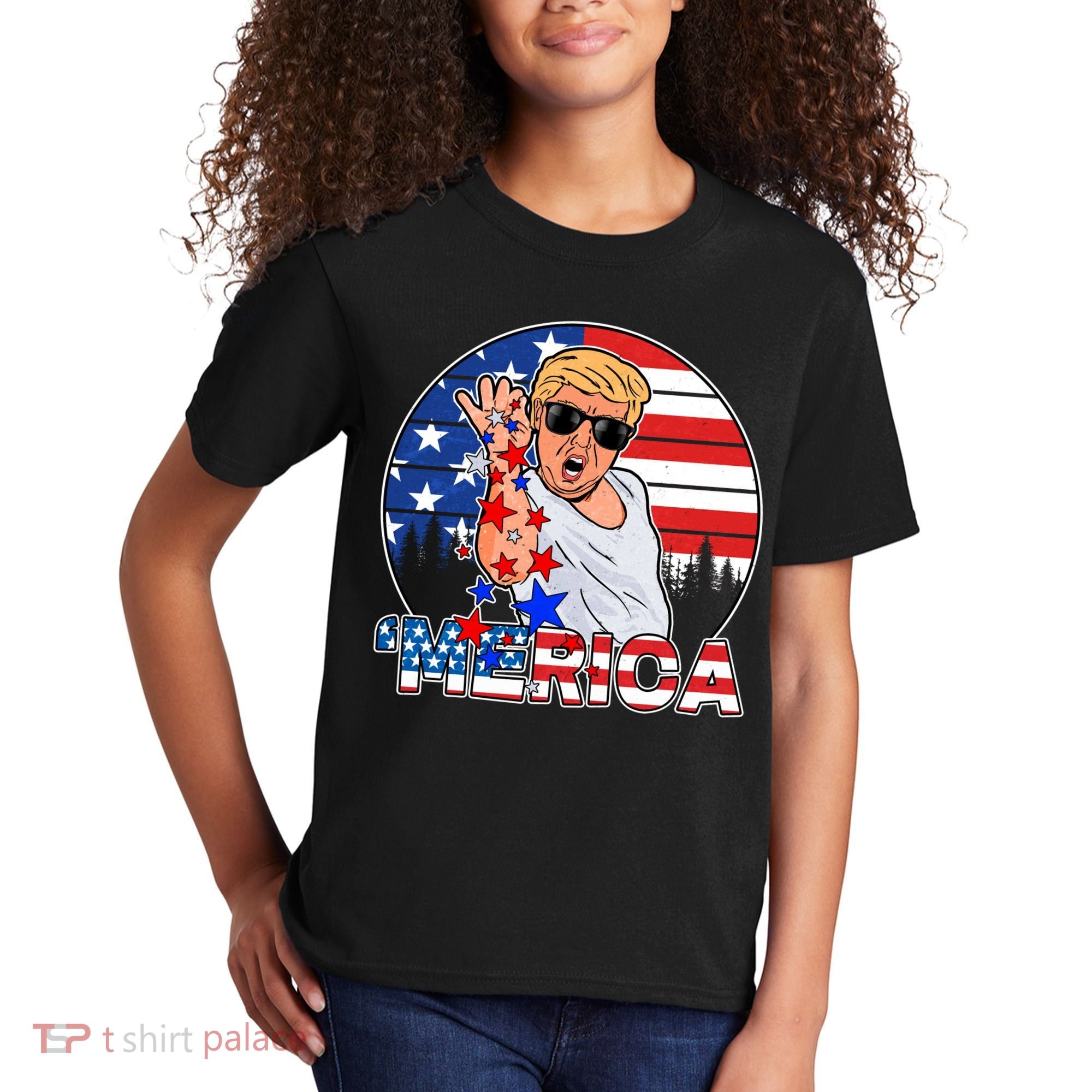 Donald Trump Merica Salt Bae Kids T-Shirt