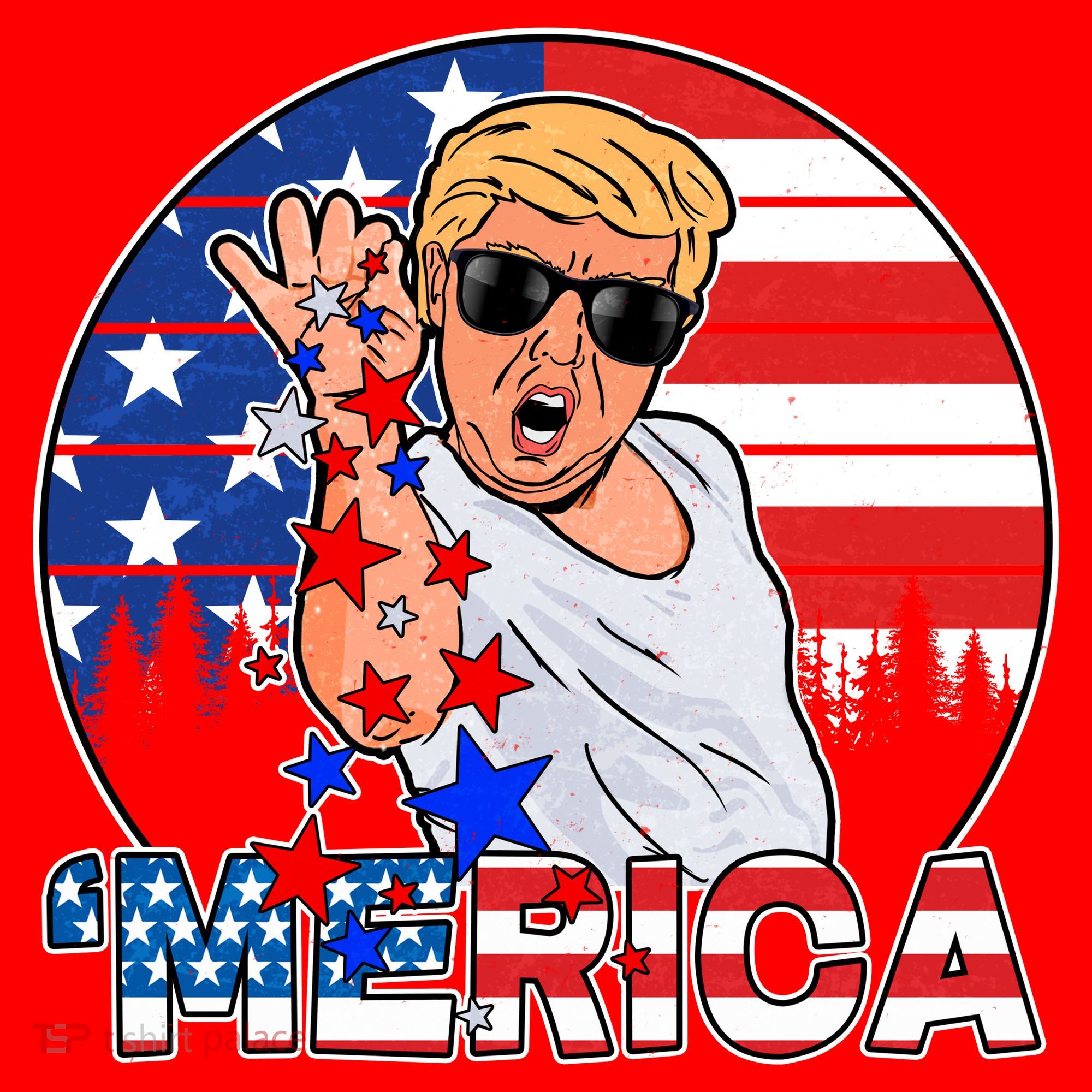 Donald Trump Merica Salt Bae Santa Hat