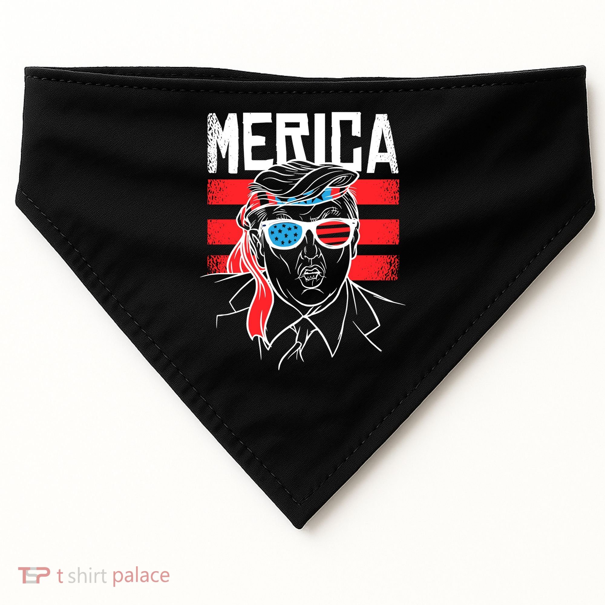 Donald Trump Merica USA Flag America USA-Made Doggie Bandana