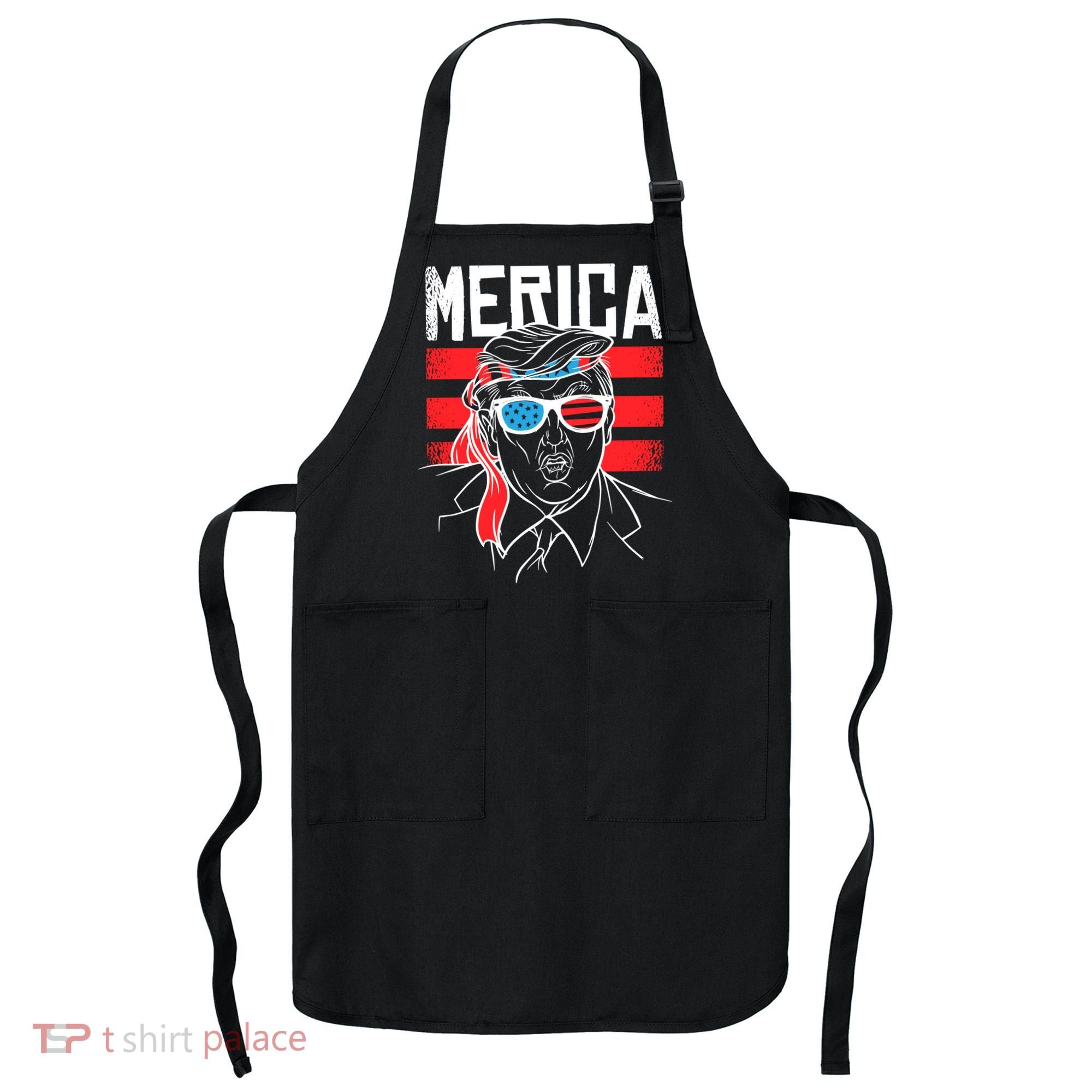 Donald Trump Merica USA Flag America Apron