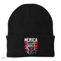 Donald Trump Merica USA Flag America Beanie thumb 0
