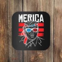 Donald Trump Merica USA Flag America Coaster thumb 0