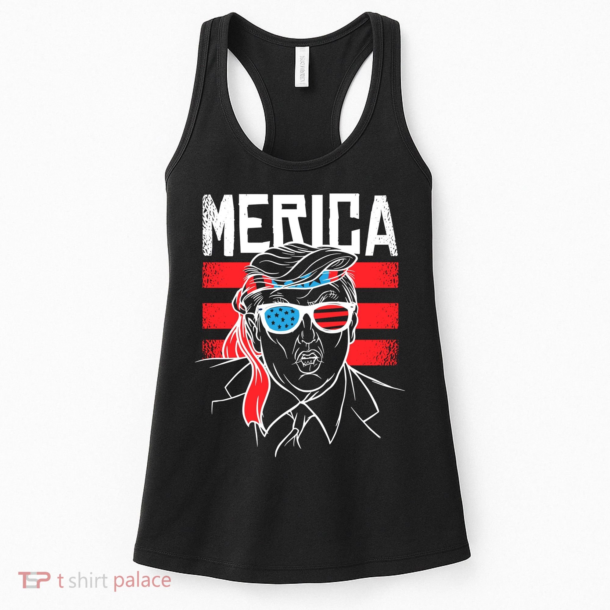Donald Trump Merica USA Flag America Women's Tank Top
