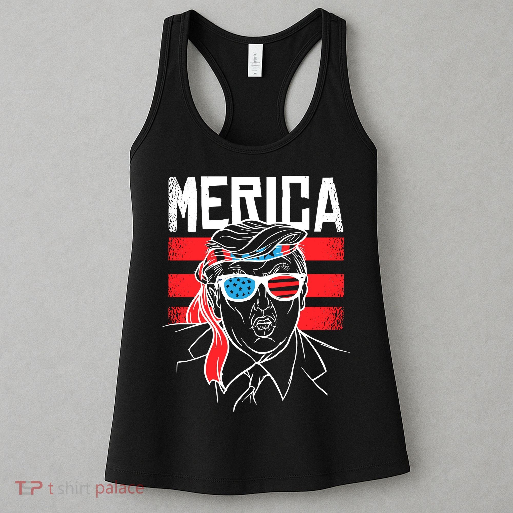 Donald Trump Merica USA Flag America Women's Tank Top