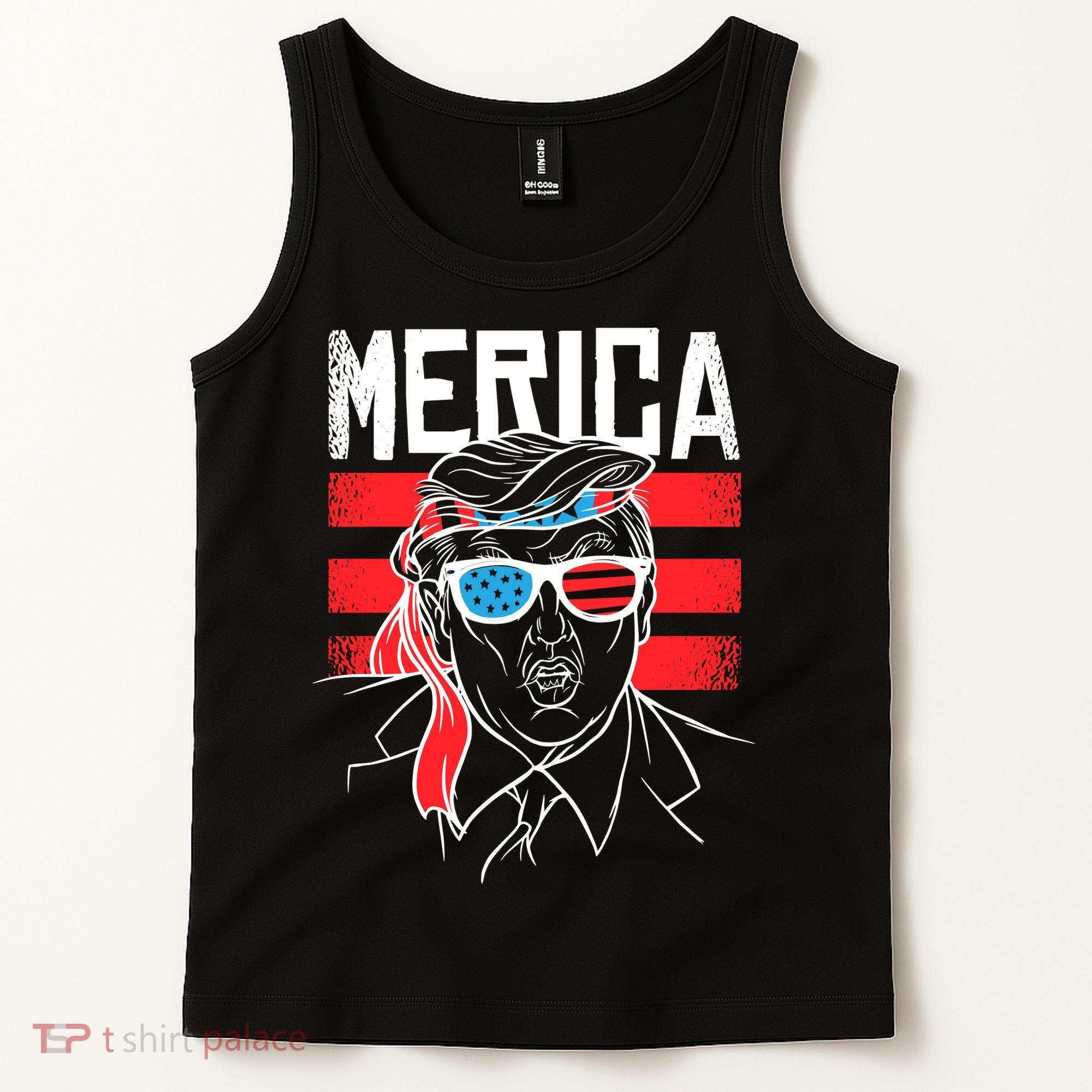 Donald Trump Merica USA Flag America Tank Top