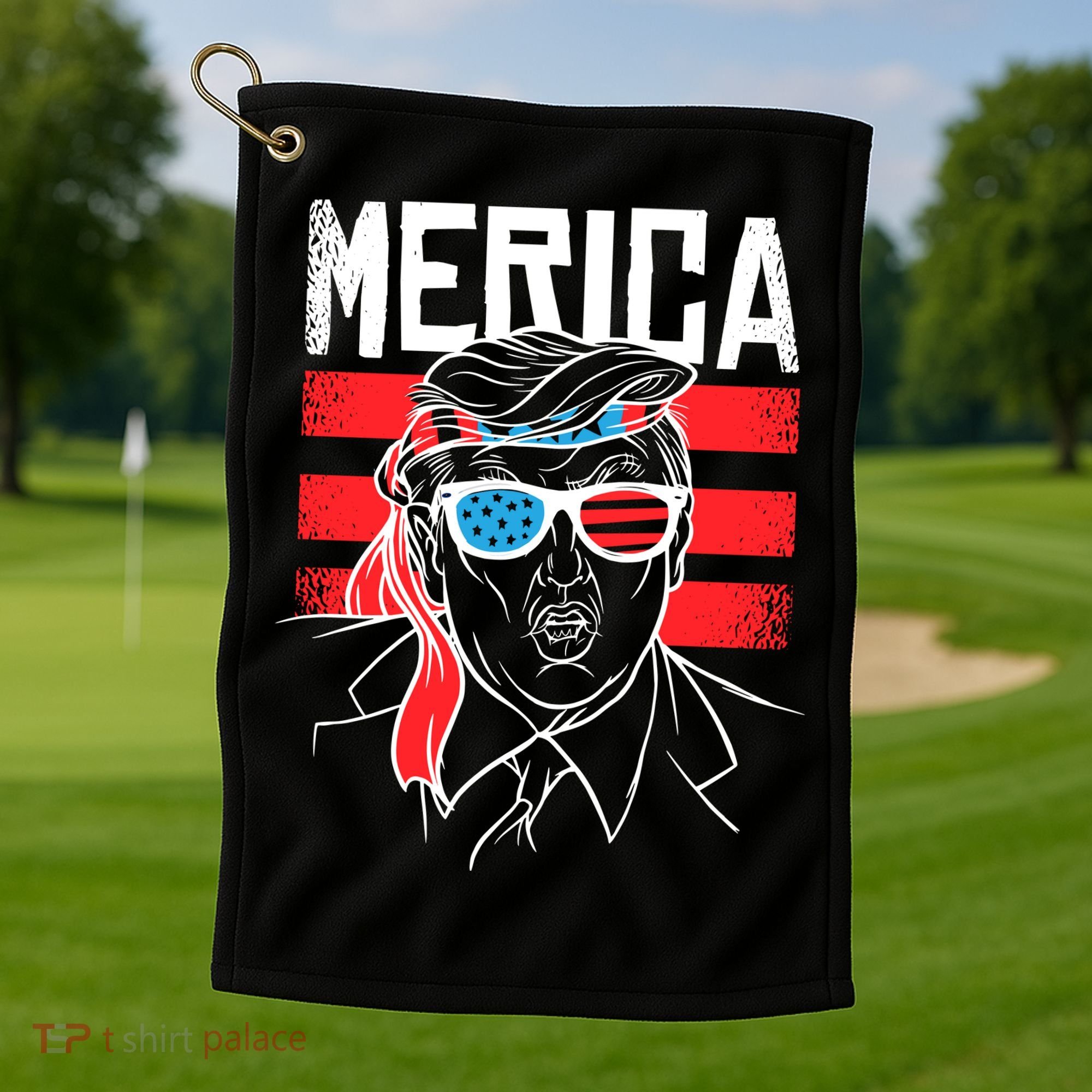 Donald Trump Merica USA Flag America Golf Towel
