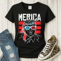 Donald Trump Merica USA Flag America Women's T-Shirt thumb 3