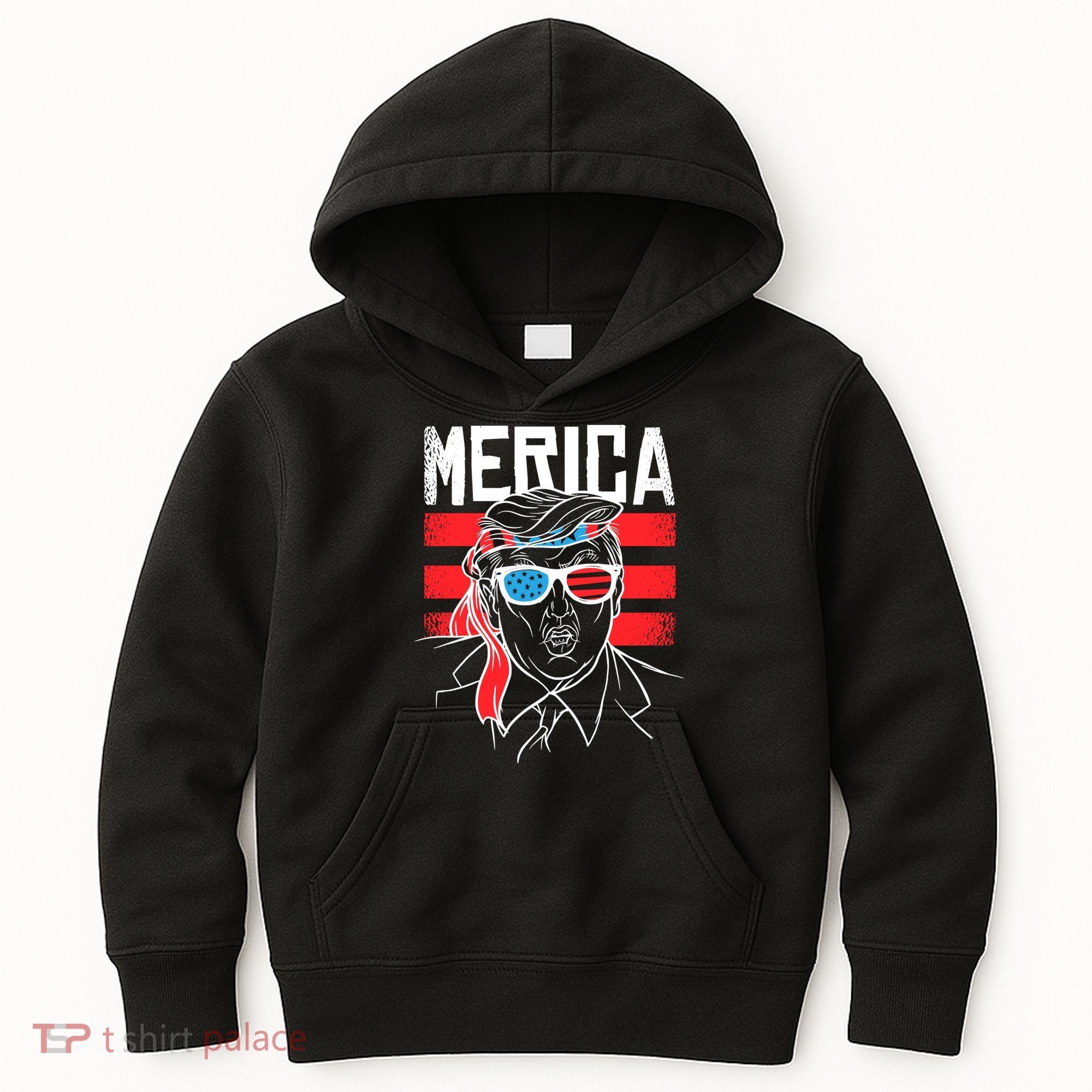 Donald Trump Merica USA Flag America Kids Hoodie