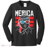 Donald Trump Merica USA Flag America Kids Long Sleeve Shirt thumb 0