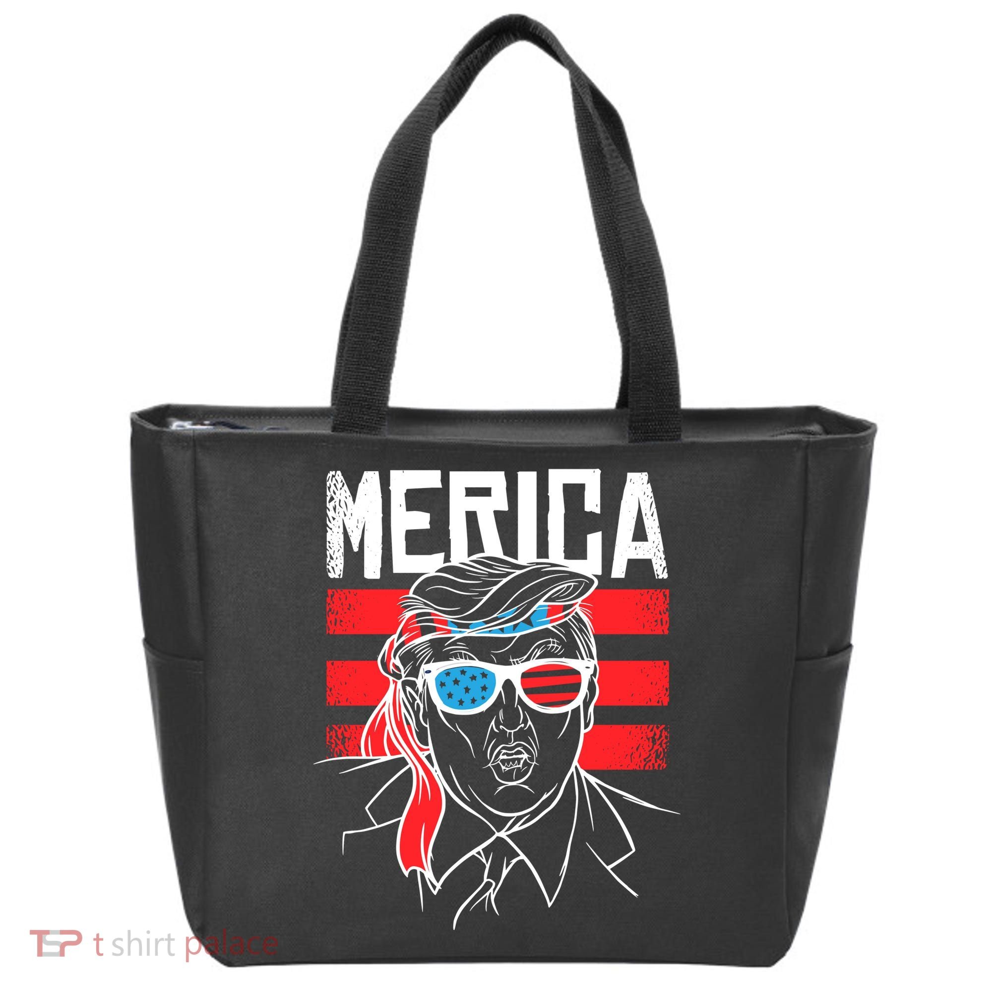 Donald Trump Merica USA Flag America Tote Bag