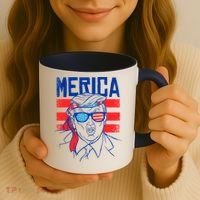 Donald Trump Merica USA Flag America Coffee Mug thumb 3