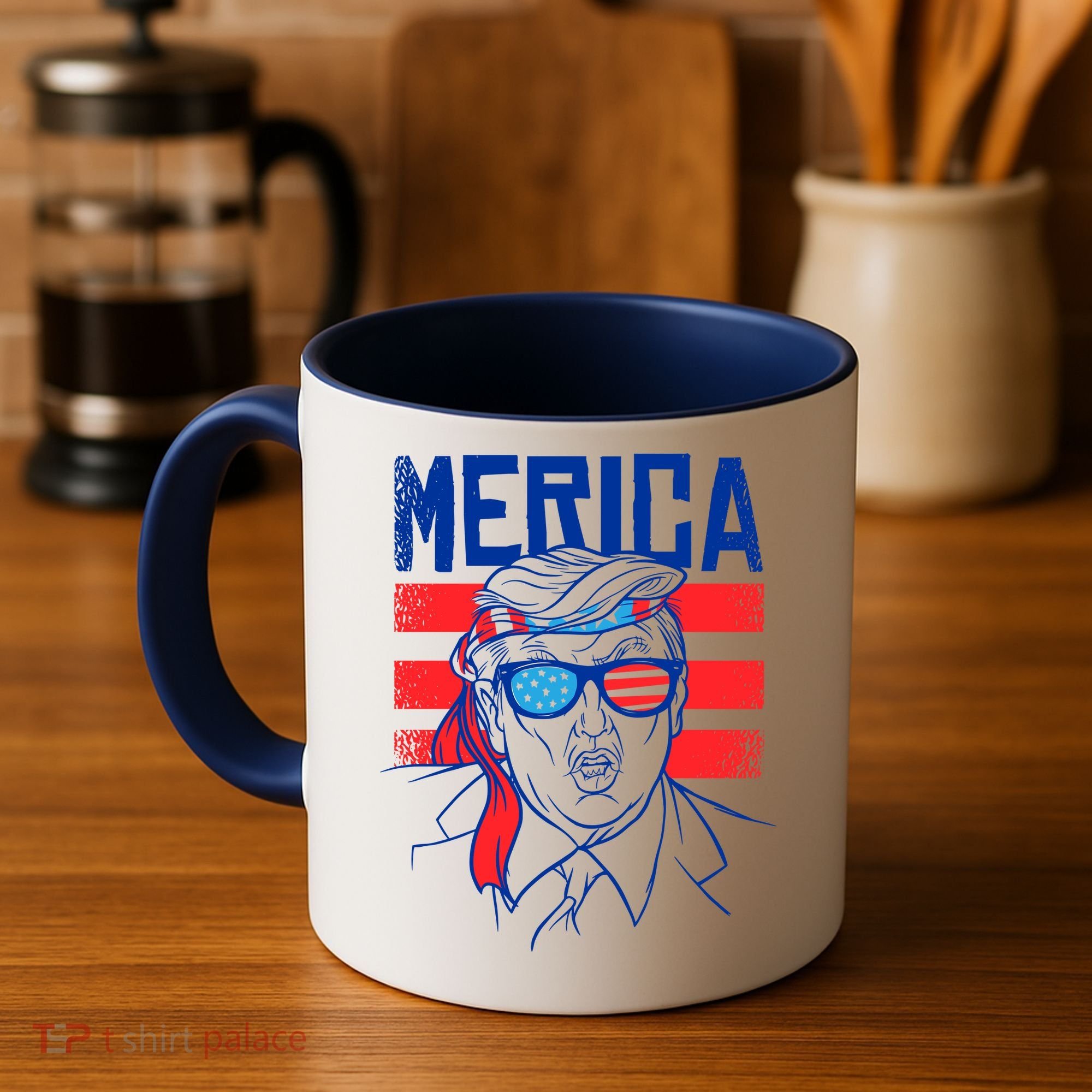 Donald Trump Merica USA Flag America Coffee Mug