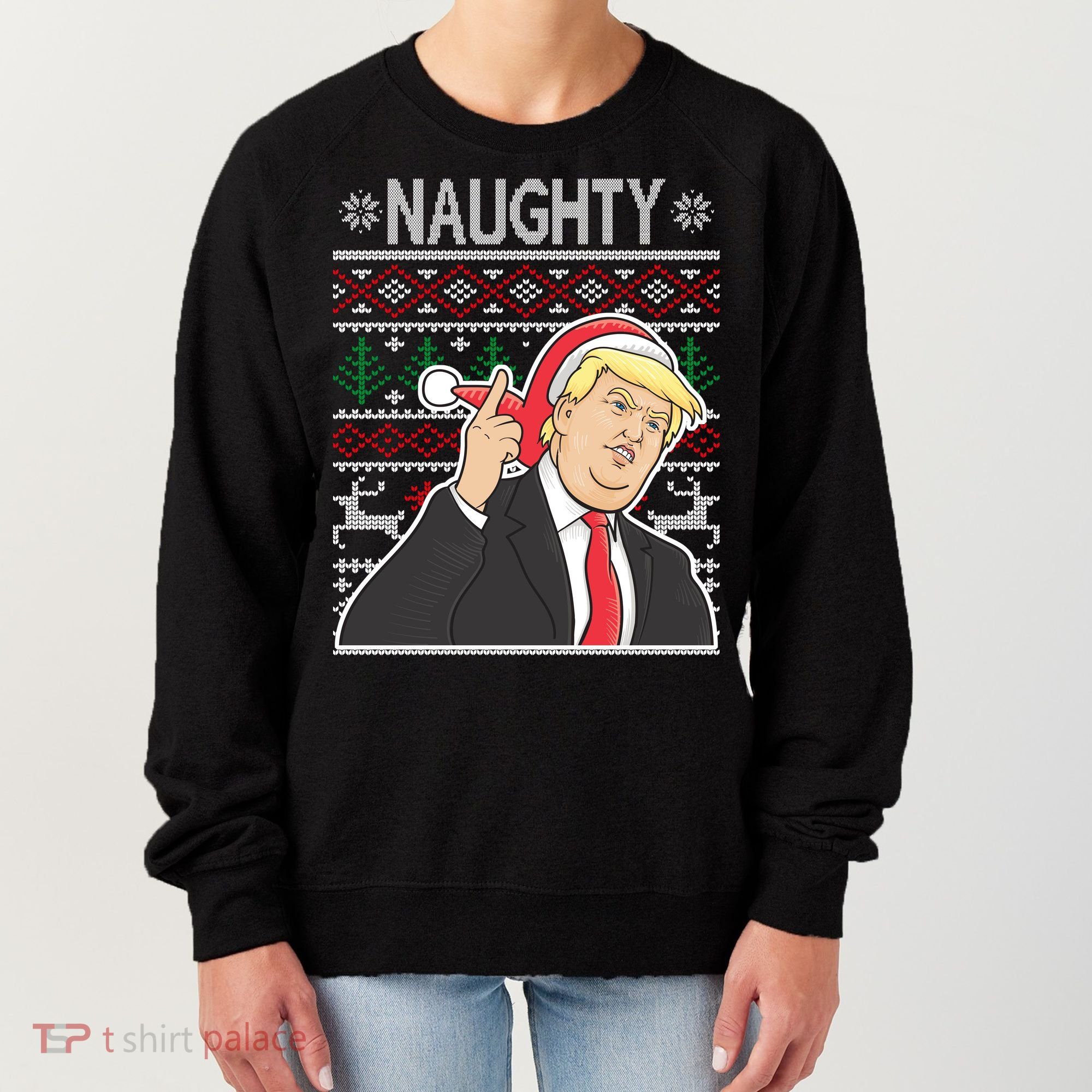 Donald Trump Naughty Ugly Christmas Women's Sweatshirt