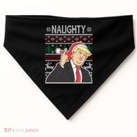 Donald Trump Naughty Ugly Christmas USA-Made Doggie Bandana thumb 0