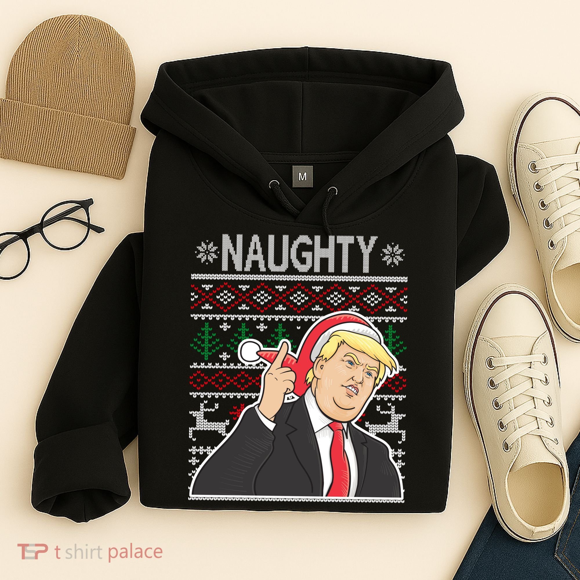 Donald Trump Naughty Ugly Christmas Hoodie