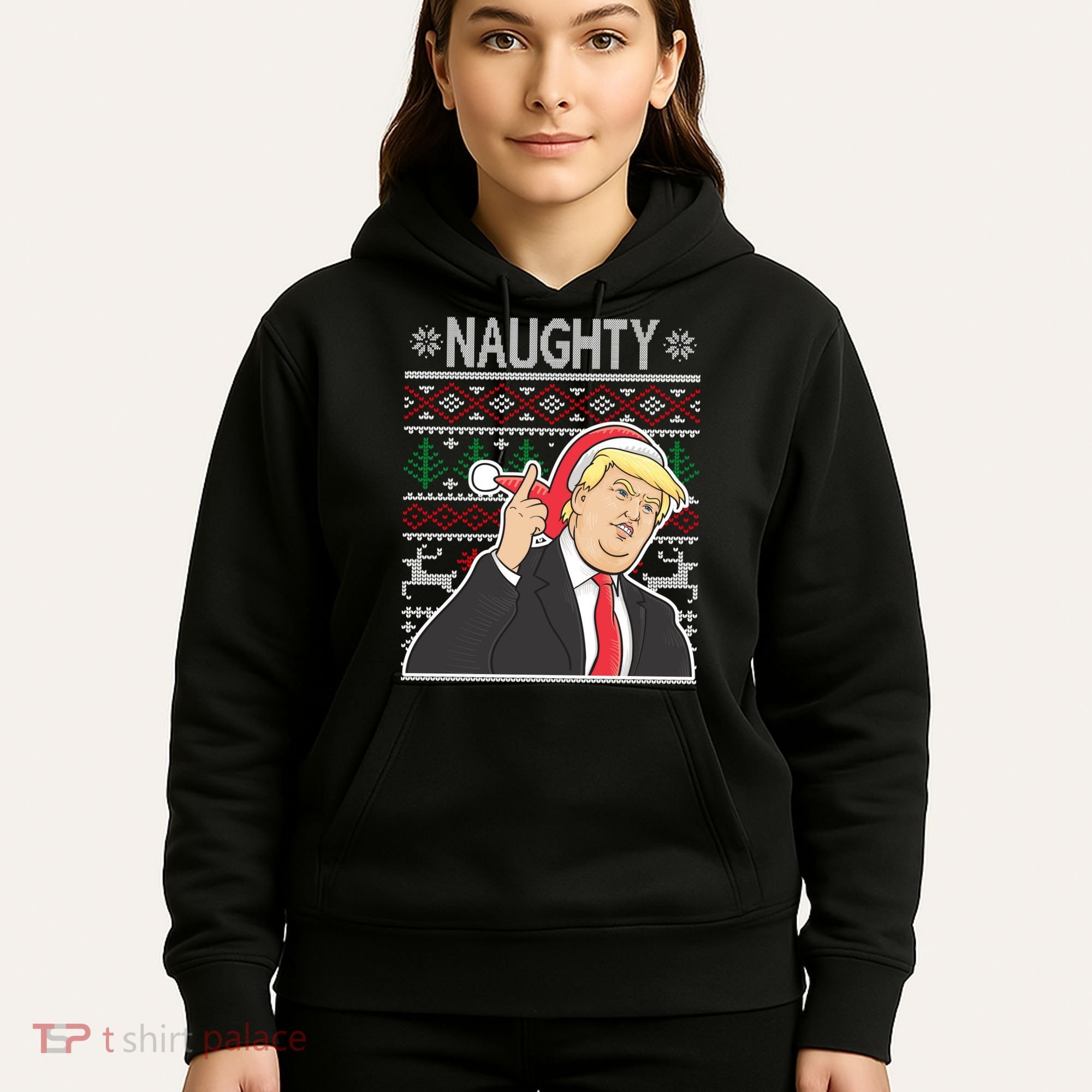 Donald Trump Naughty Ugly Christmas Hoodie