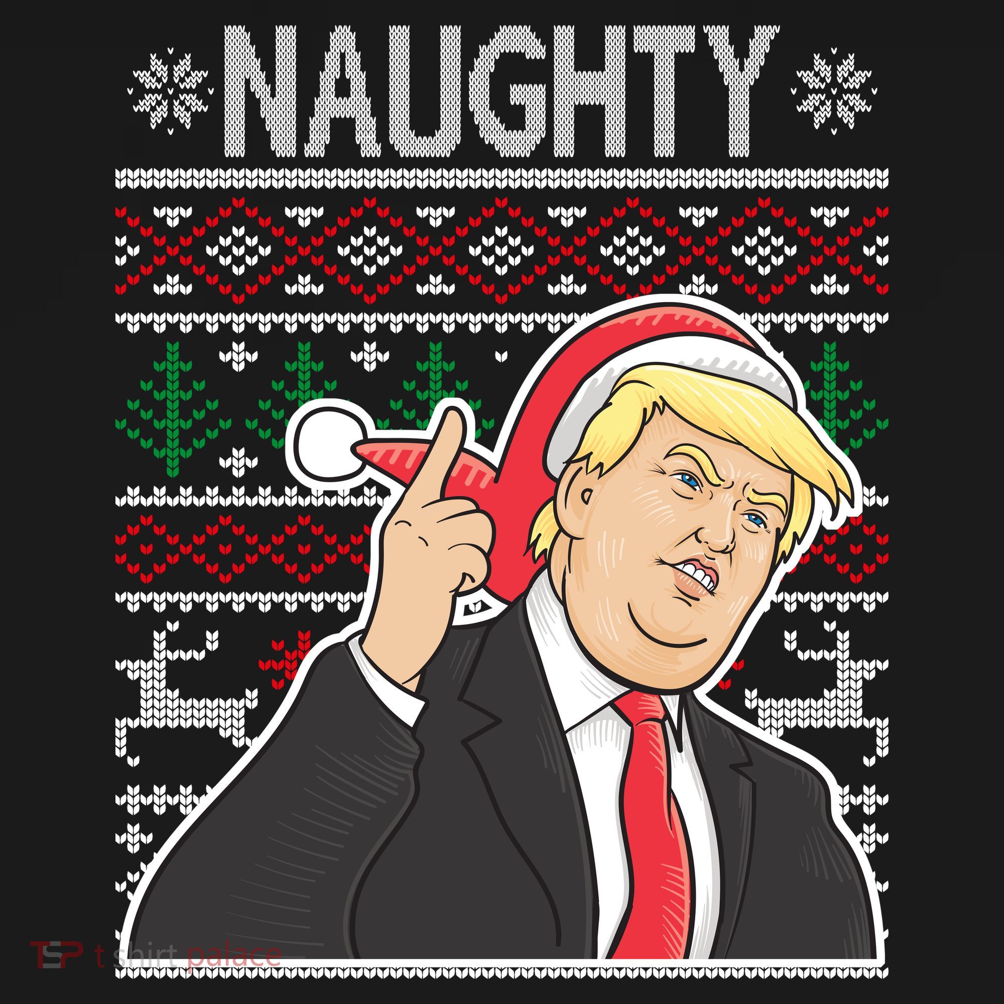 Donald Trump Naughty Ugly Christmas Long Sleeve Shirt