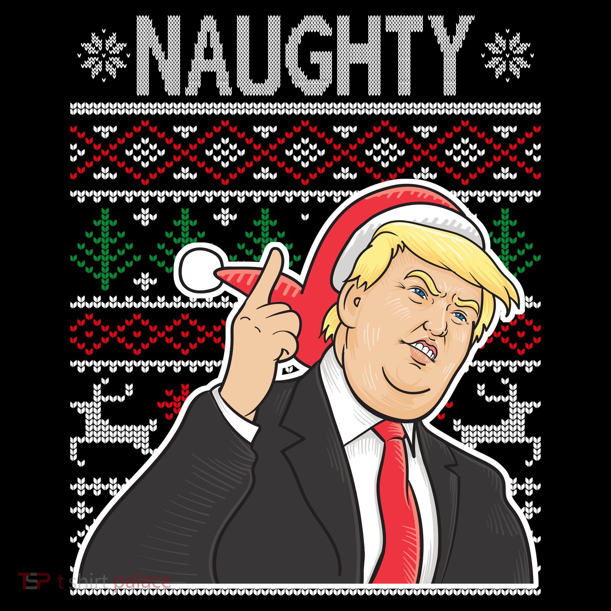 Donald Trump Naughty Ugly Christmas Women's Hoodie