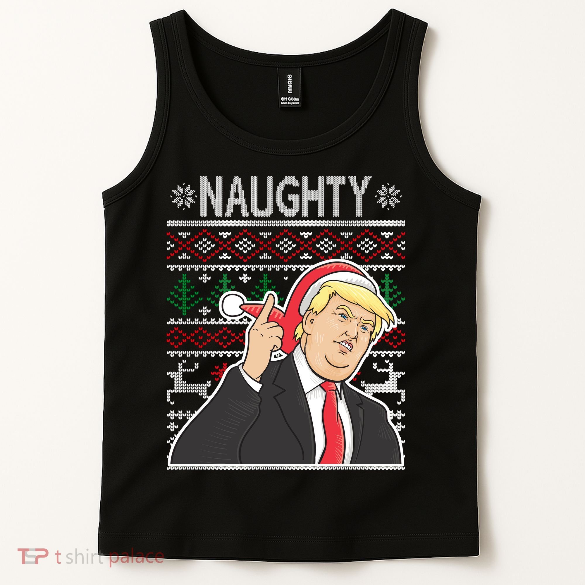 Donald Trump Naughty Ugly Christmas Tank Top