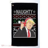 Donald Trump Naughty Ugly Christmas Golf Towel thumb 0