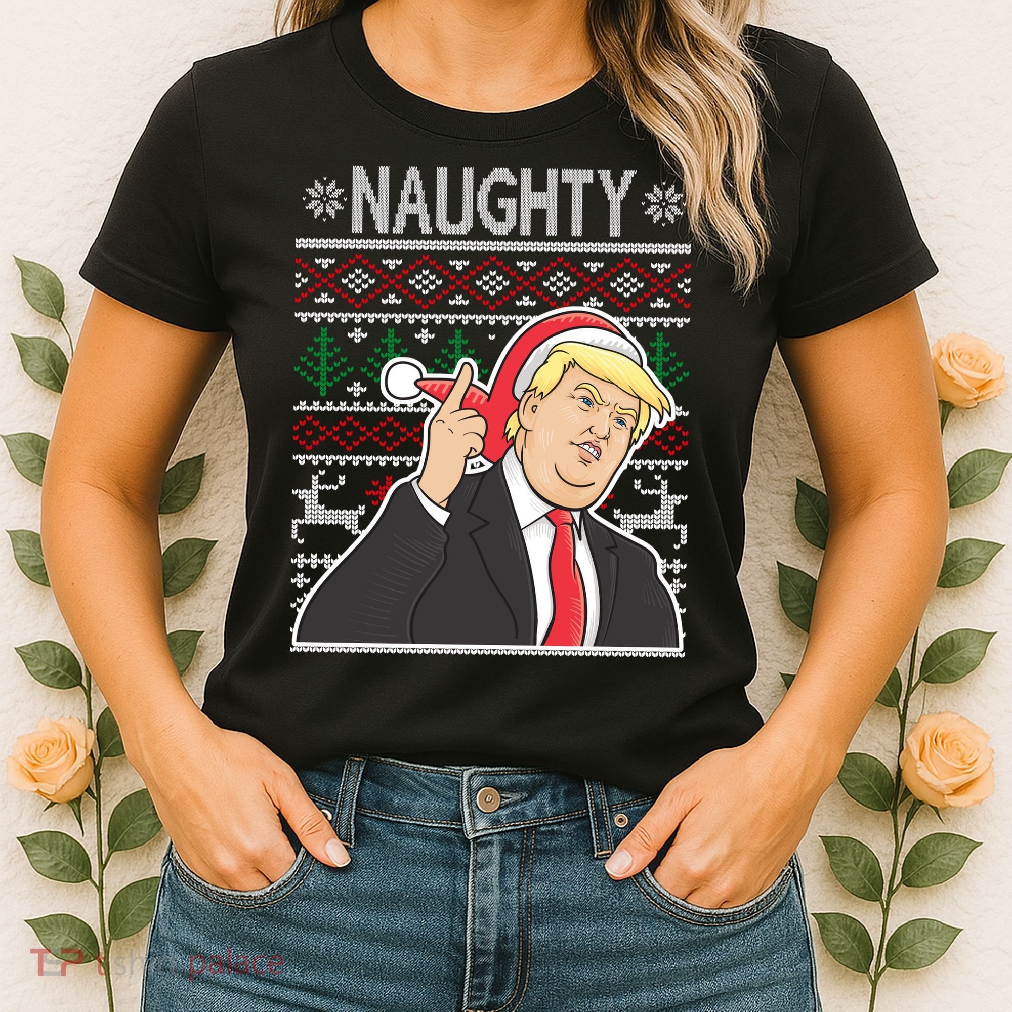 Donald Trump Naughty Ugly Christmas Women's T-Shirt