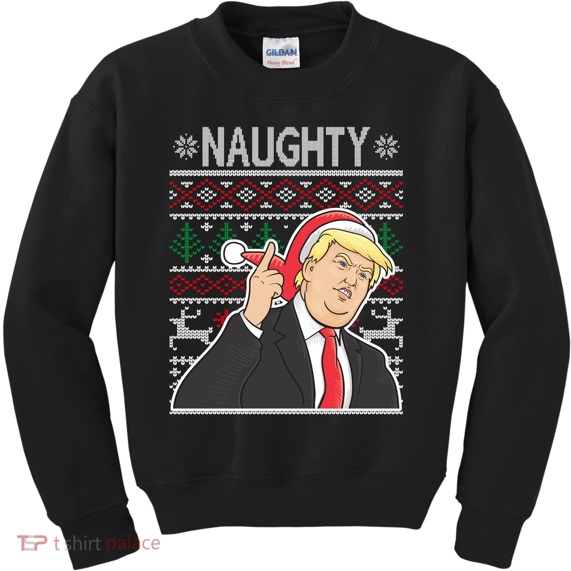Donald Trump Naughty Ugly Christmas Kids Sweatshirt