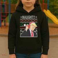Donald Trump Naughty Ugly Christmas Kids Hoodie thumb 3