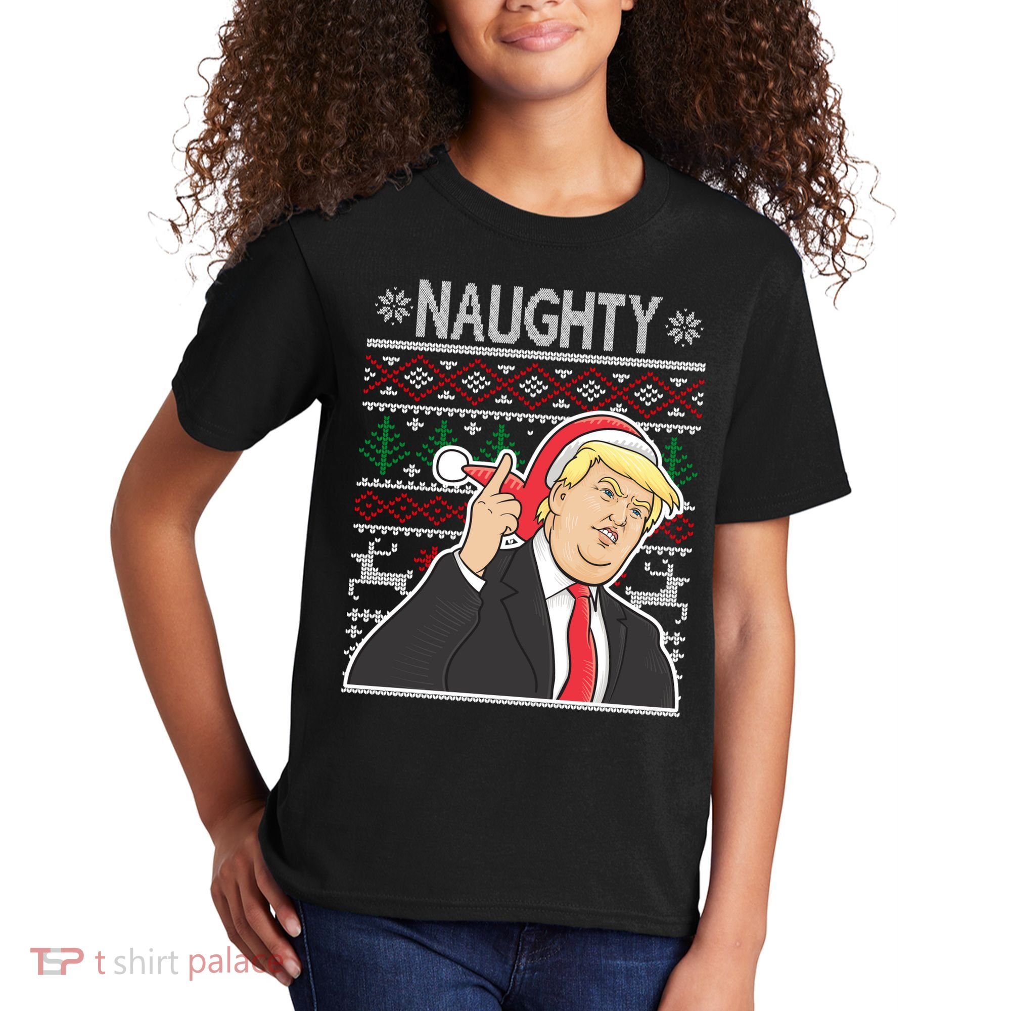 Donald Trump Naughty Ugly Christmas Kids T-Shirt