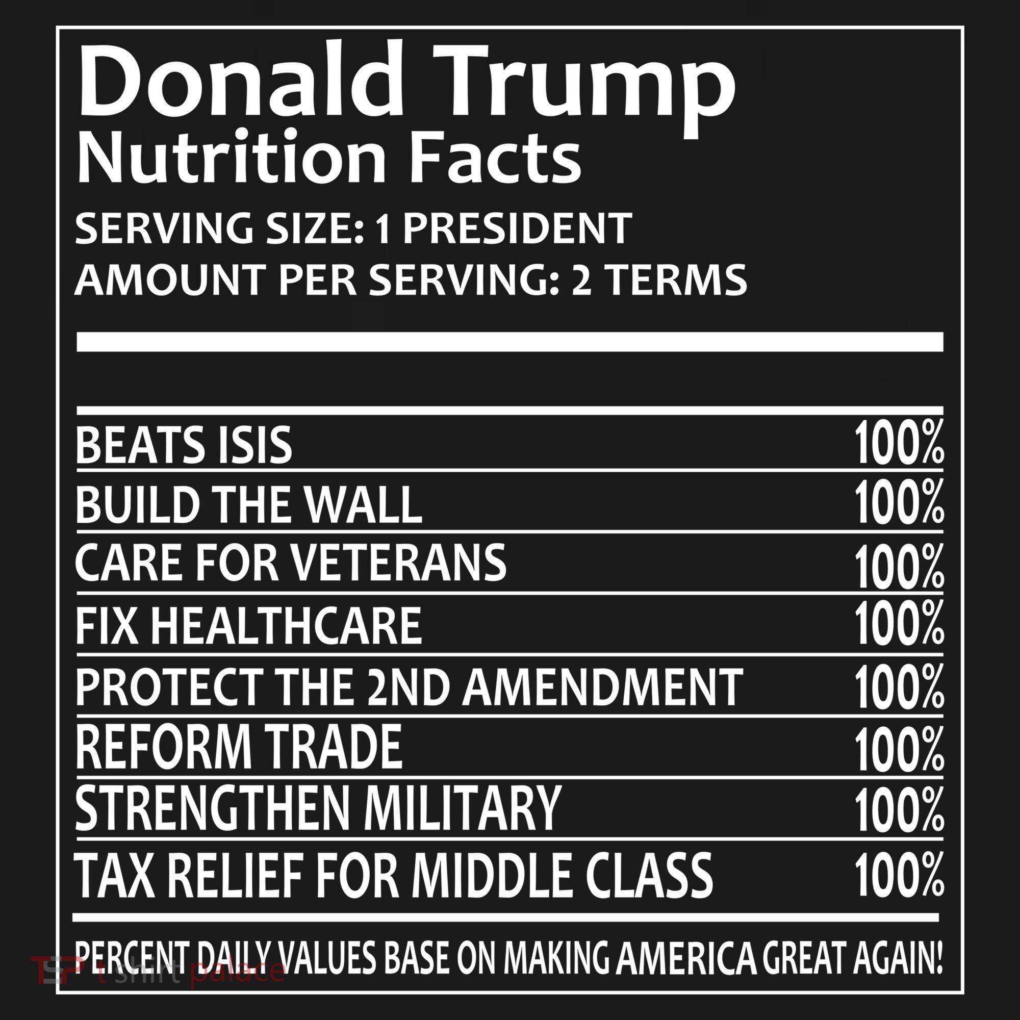 Donald Trump Nutrition Facts Backpack