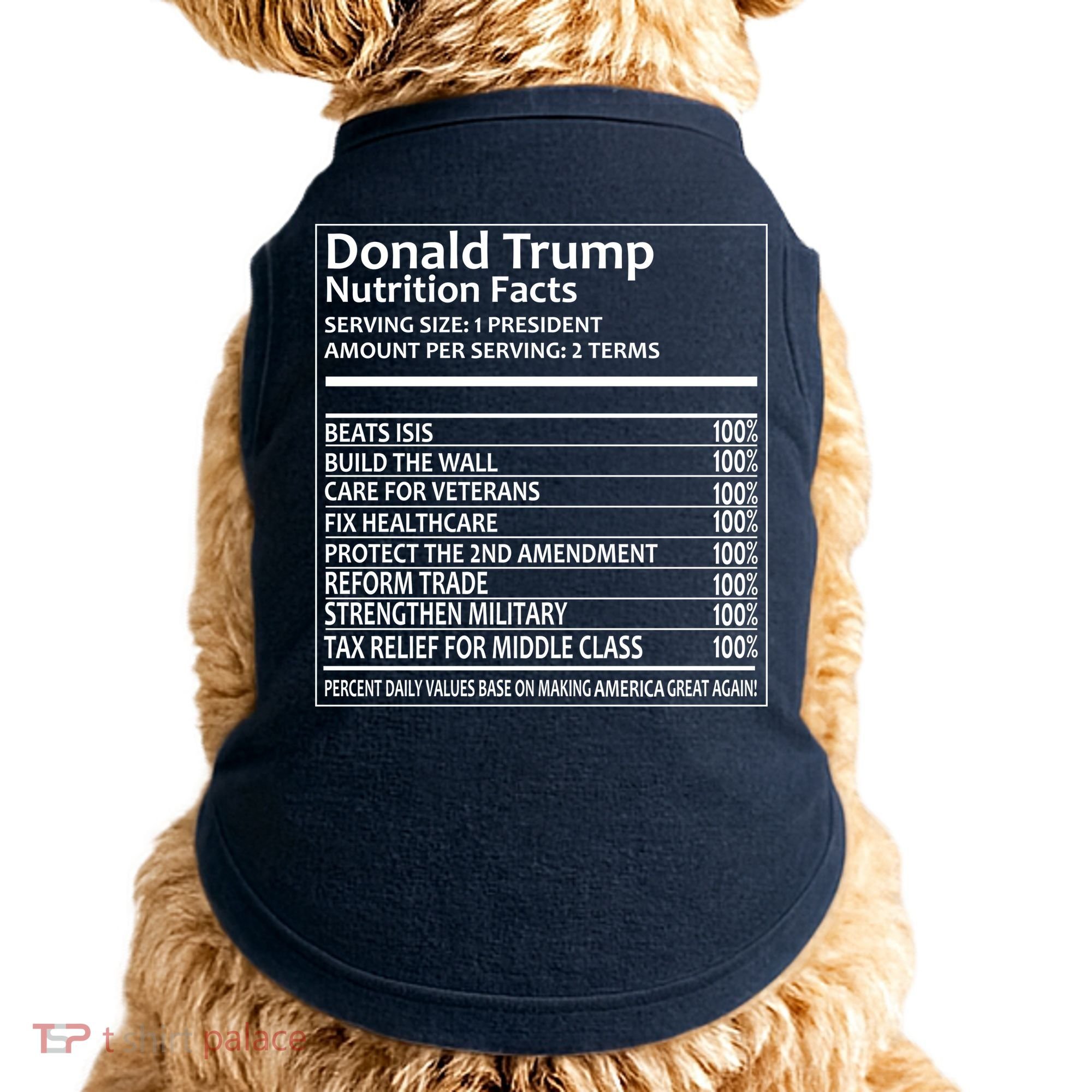 Donald Trump Nutrition Facts Doggie Tank