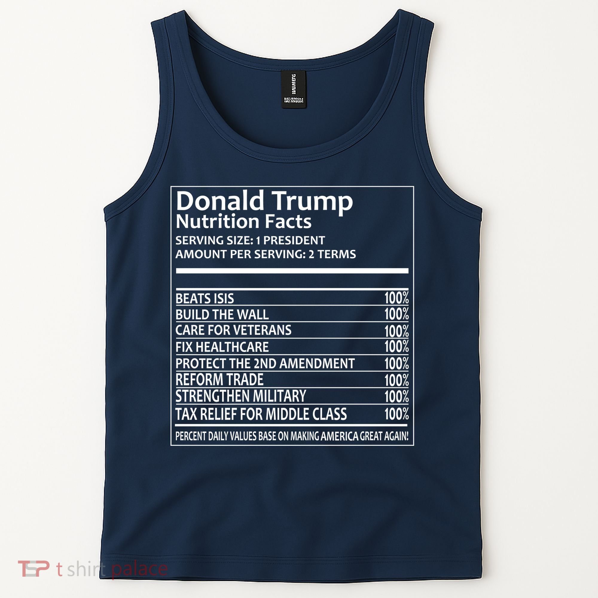 Donald Trump Nutrition Facts Tank Top