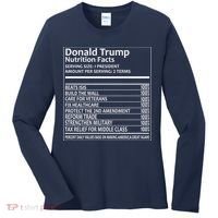 Donald Trump Nutrition Facts Women's Long Sleeve Shirt thumb 0