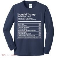 Donald Trump Nutrition Facts Kids Long Sleeve Shirt thumb 0